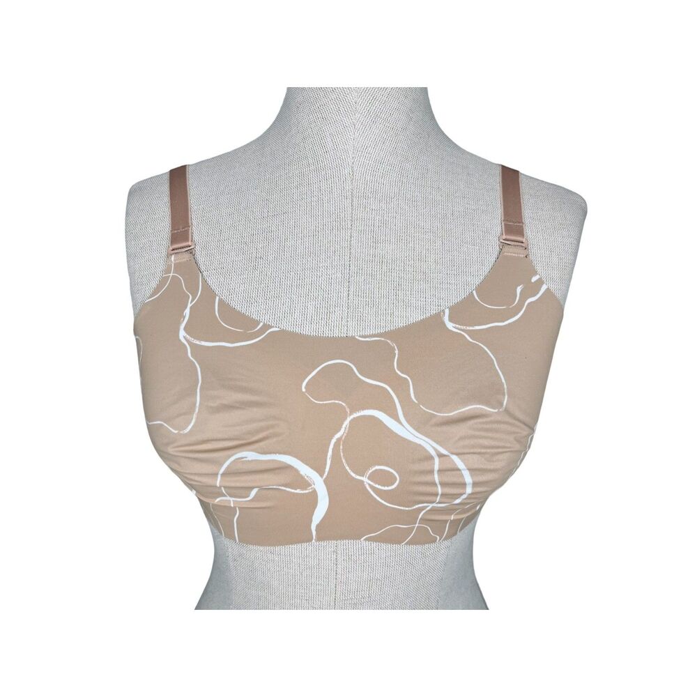 Knix Reversible Evolution Bra sz 4 * Beige Tan Brown Wireless 32C 32D 34C 34D